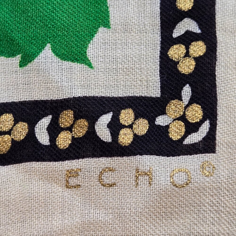 NWT Echo 100% Wool Scarf Floral - Picture 7 of 10